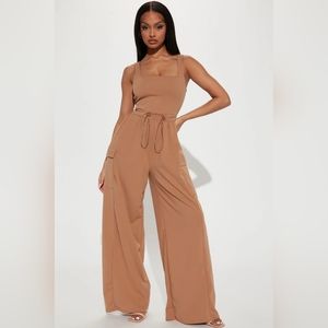 Plus Size Cargo Jumpsuit